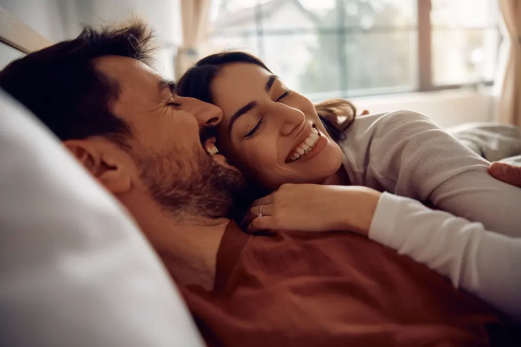 young affectionate couple enjoying in their love a utc